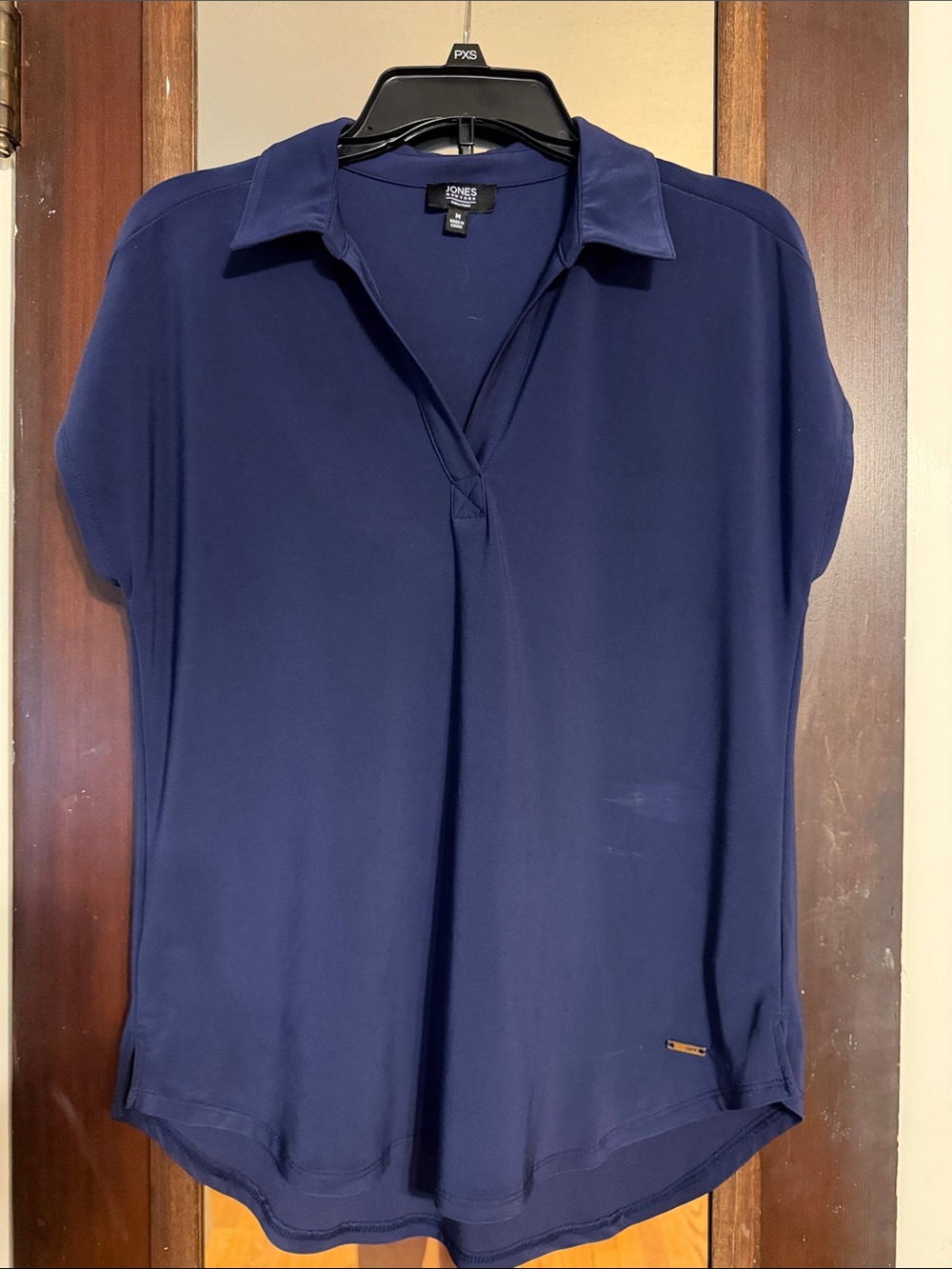 Jones New York Navy Short-Sleeve Polo Tunic